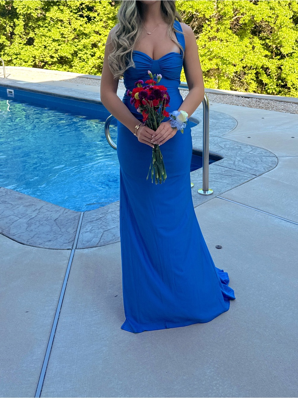 Macy’s Sz 2 Vibrant Blue Prom Dress